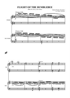 Flight of the Bumblebee: para piano de quadro mãos by Nikolai Rimsky-Korsakov