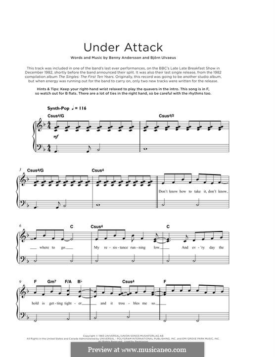 Under Attack (ABBA): Para Piano by Benny Andersson, Björn Ulvaeus
