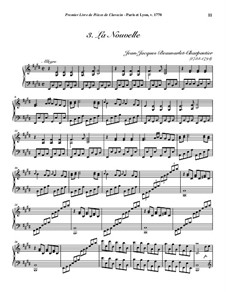 Pieces for Harpsichord, Op.1: No.3 La Nouvelle by Jean-Jacques Beauvarlet-Charpentier