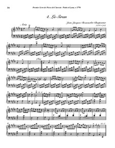 Pieces for Harpsichord, Op.1: No.4 La Siran by Jean-Jacques Beauvarlet-Charpentier