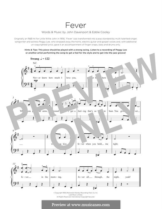 Fever: Para Piano by Eddie Cooley, John Davenport