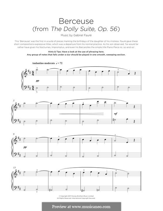 Dolly Suite, Op.56: No.1 Berceuse by Gabriel Fauré