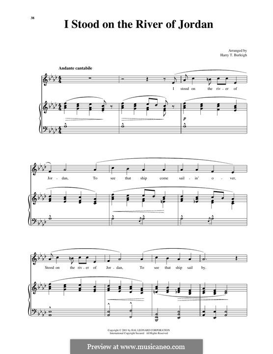 I Stood on de Ribber of Jordan: High Voice by folklore