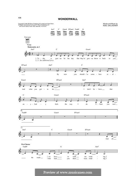 Wonderwall (Oasis): For mandolin by Noel Gallagher