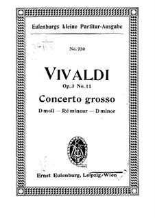 Concerto for Two Violins, Cello and Strings No.11 in D Minor, RV 565: partitura completa by Antonio Vivaldi