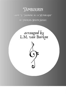 Tambourin in F Major: For flutes ensemble by François Joseph Gossec