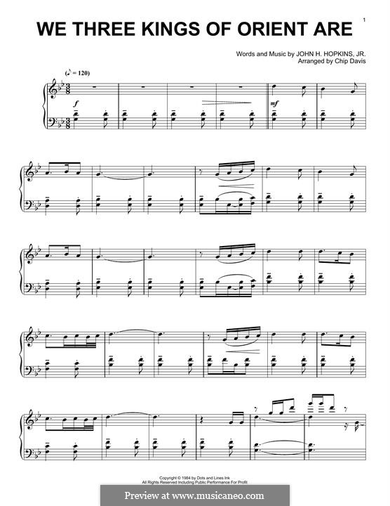 Piano version: For a single performer (Mannheim Steamroller) by John H. Hopkins Jr.
