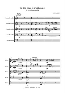 In the Hour of Awakening: For recorder ensemble by Hans Bakker