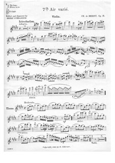 Aria with Variations No.7, Op.15: parte Solo by Charles Auguste de Beriot
