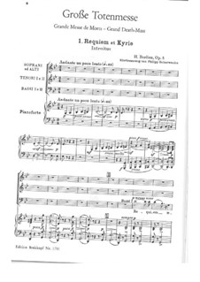 Grande Messe des morts (or Requiem), H.75 Op.5: Requiem and Kyrie for choir and piano by Hector Berlioz