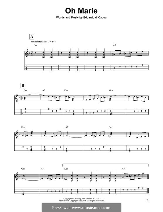 Oh Marie: For mandolin by Eduardo di Capua