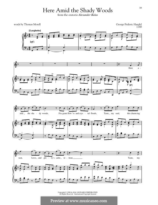 Alexander Balus, HWV 65: Here Amid The Shady Woods by Georg Friedrich Händel