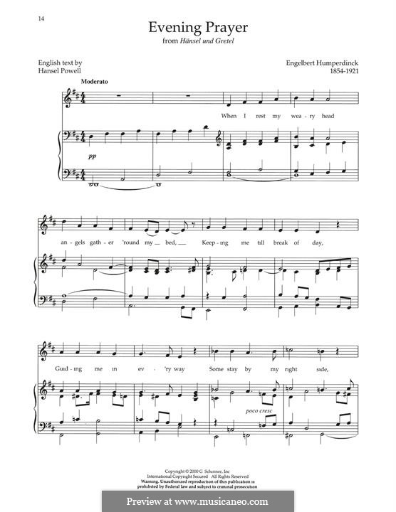 Evening Prayer: Para vocais e piano by Engelbert Humperdinck