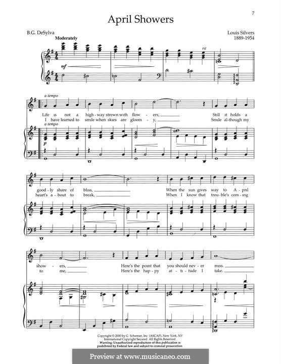 April Showers (from Bombo): Para vocais e piano by Louis Silvers
