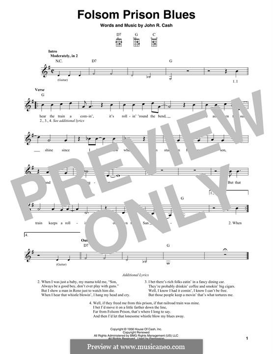 Folsom Prison Blues: For mandolin by Johnny Cash