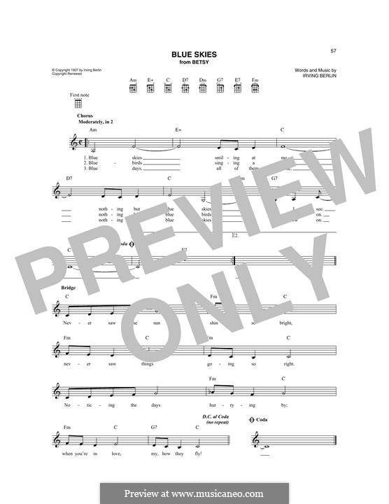 Blue Skies: For mandolin by Irving Berlin