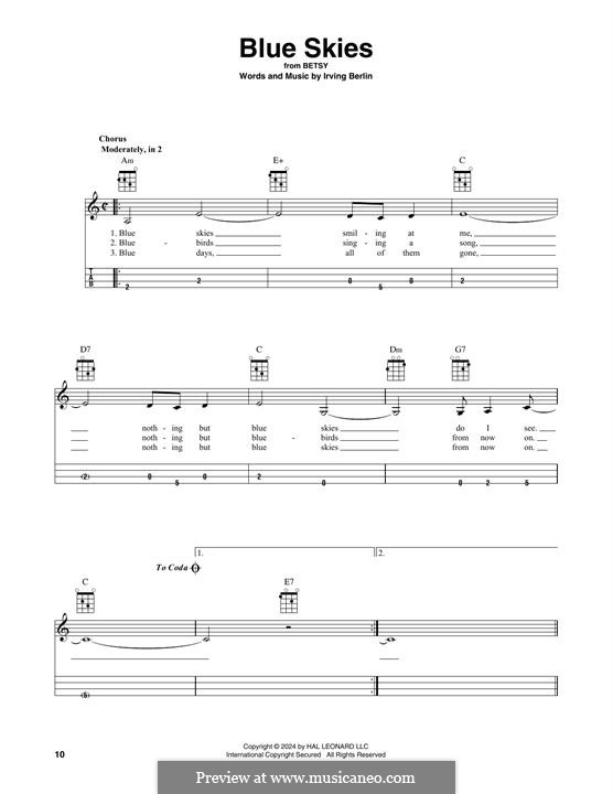 Blue Skies: For mandolin by Irving Berlin