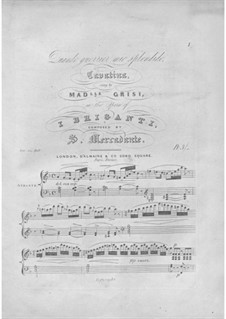 I briganti: Cavatina. Arrangement for voice and piano by Saverio Mercadante