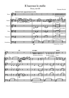 Tosca: E lucevan le stelle, for chamber orchestra and tenor by Giacomo Puccini