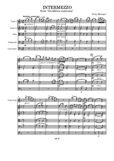 Cavaleria rusticana: Intermezzo, for chamber orchestra by Pietro Mascagni