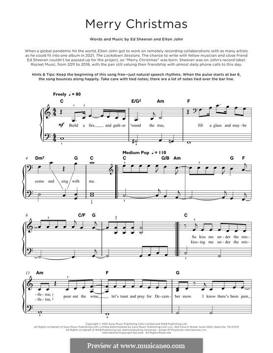 Merry Christmas: Para Piano by Ed Sheeran, Elton John
