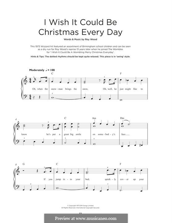 I Wish It Could Be Christmas Every Day (Wizzard): Para Piano by Roy Wood