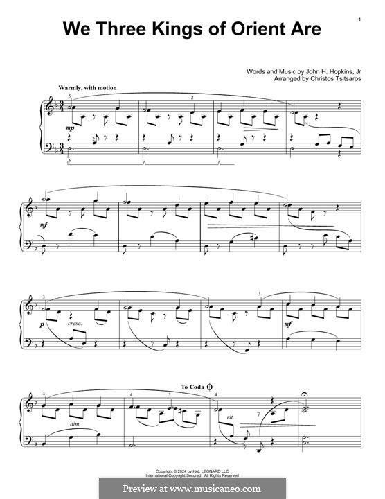 Piano version: para um único musico (Editado por H. Bulow) by John H. Hopkins Jr.