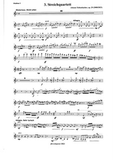 3rd String Quartet, Op.29: Violin I by Johann Teibenbacher