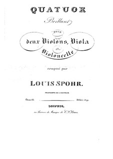 String Quartet 'Brilliant' in B Minor, Op.61: String Quartet 'Brilliant' in B Minor by Louis Spohr