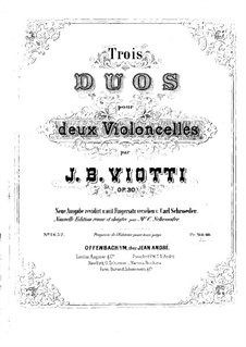 Three Duos, Op.30: For two cellos – cello I part by Giovanni Battista Viotti