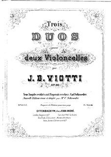 Three Duos, Op.30: For two cellos – cello II part by Giovanni Battista Viotti