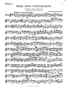 Three Concert Duos for Two Violins, Op.28: violino parte I by Giovanni Battista Viotti