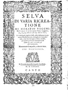 Selva di varia ricreatione: Canto part by Orazio Vecchi