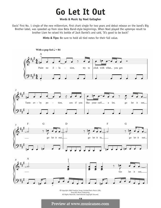 Go Let It Out (Oasis): Para Piano by Noel Gallagher