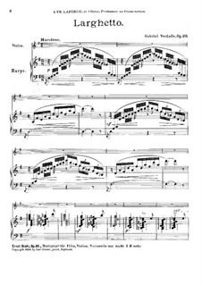 Larghetto for Violin and Harp, Op.20: Larghetto for Violin and Harp by Gabriel Verdalle