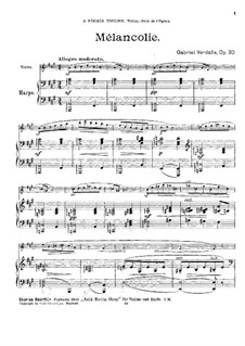Mélancolie for Violin and Harp, Op.30: Mélancolie for Violin and Harp by Gabriel Verdalle