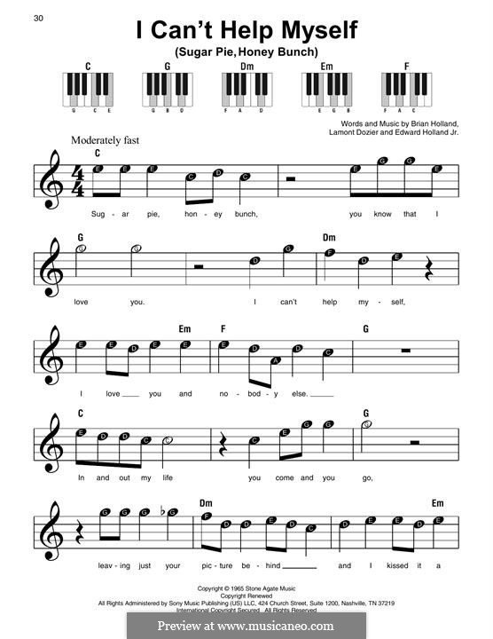 I Can't Help Myself (Sugar Pie, Honey Bunch): Para Piano by Brian Holland, Edward Holland Jr., Lamont Dozier