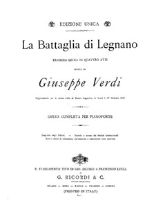 Battle of Legnano: arranjo para piano by Giuseppe Verdi