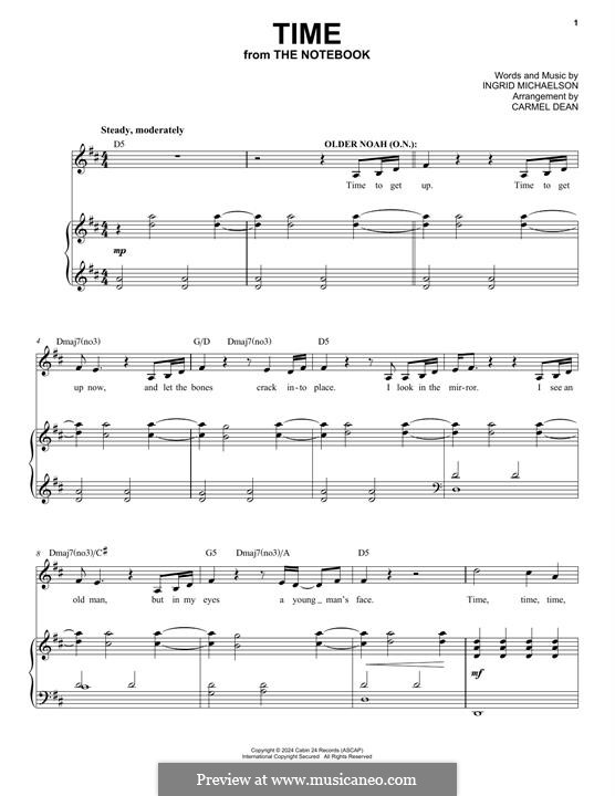 Time (from The Notebook): Para vocais e piano by Ingrid Michaelson