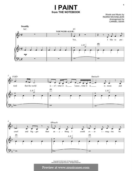 I Paint (from The Notebook): Para vocais e piano by Ingrid Michaelson