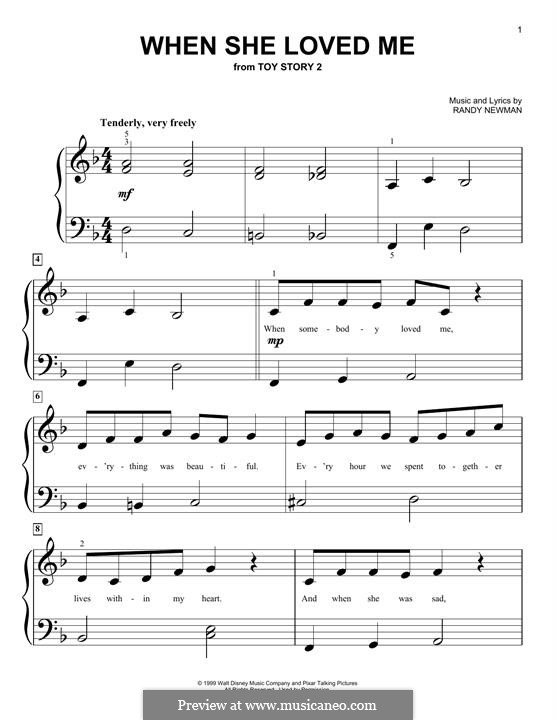 When She Loved Me (from Toy Story 2): Para Piano by Randy Newman