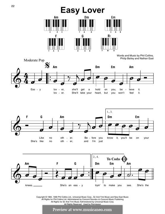 Easy Lover: Para Piano by Nathan East, Phil Collins, Philip Bailey