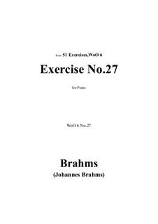Exercises No.25-41: Exercise No.27 by Johannes Brahms