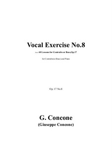 Forty Lessons for Contralto or Bass, Op.17: Exercise No.8 by Giuseppe Concone