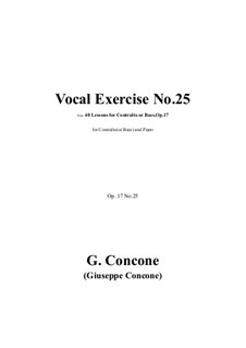 Forty Lessons for Contralto or Bass, Op.17: Exercise No.25 by Giuseppe Concone
