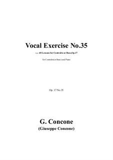 Forty Lessons for Contralto or Bass, Op.17: Exercise No.35 by Giuseppe Concone