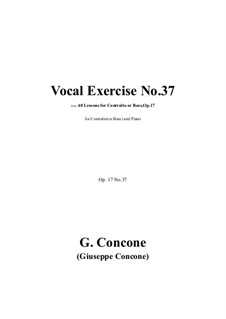 Forty Lessons for Contralto or Bass, Op.17: Exercise No.37 by Giuseppe Concone