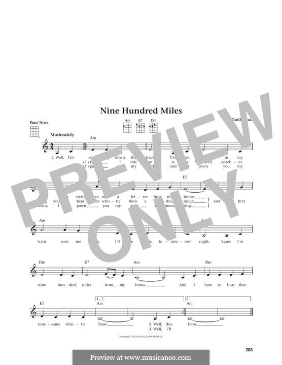 Nine Hundred Miles: para ukulele by folklore