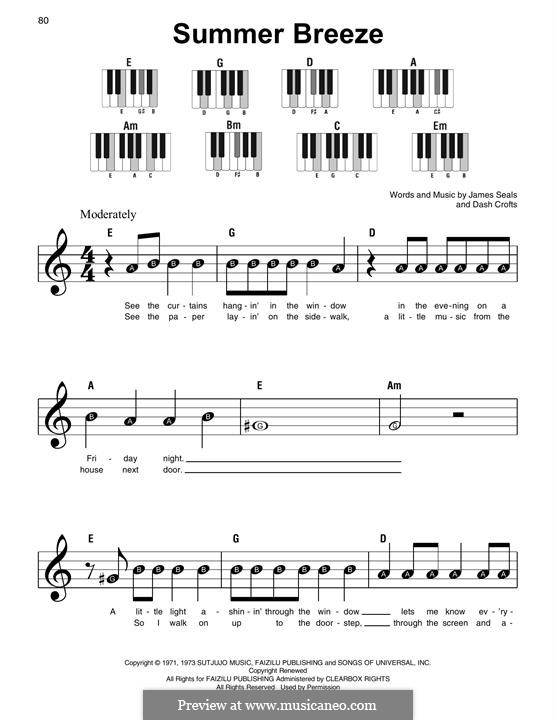 Summer Breeze (The Isley Brothers): Para Piano by Darrell Crofts, James Seals