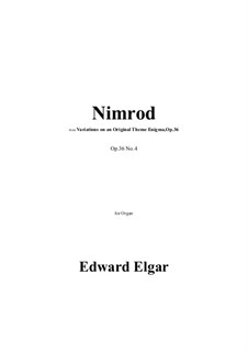 Variation No.9 'Nimrod': para orgãos by Edward Elgar